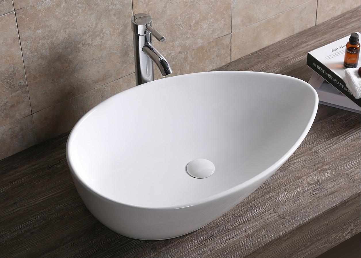 Раковина Ceruttispa CR7030 накладная, белая, каплевидная, высокая 660х440х165