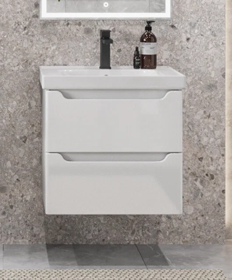 Тумба подвесная SanStar Lanciano 60 с раковиной Грейс 60, белая