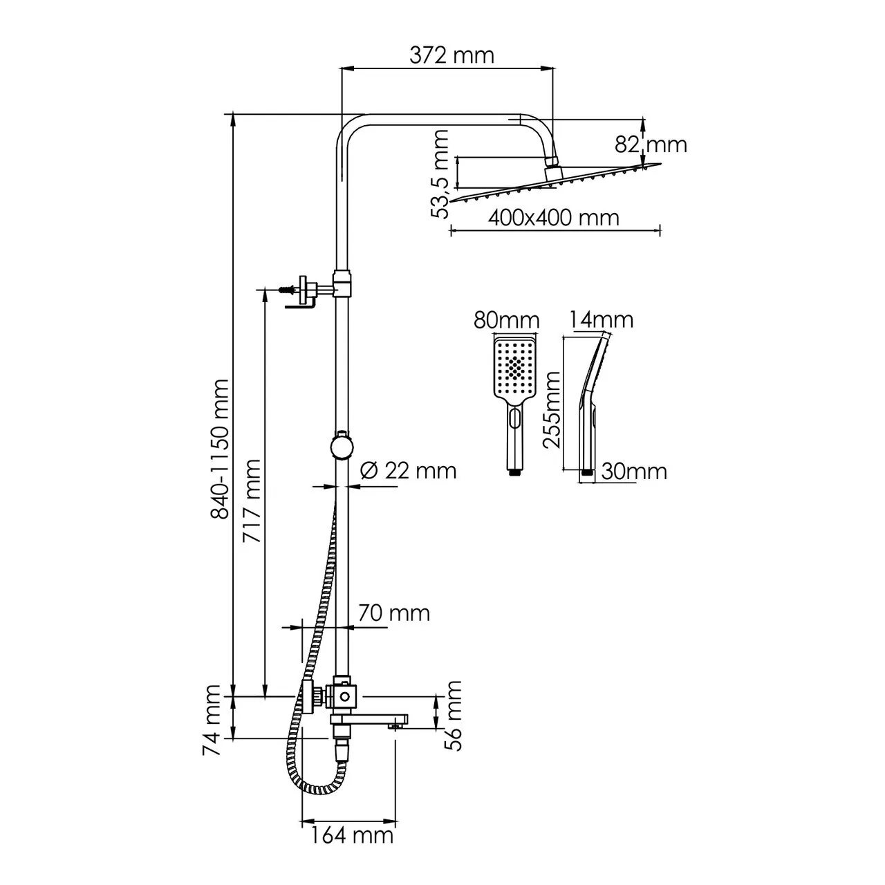 Душевая стойка WasserKraft A199.119.126.010.CH Thermo хром