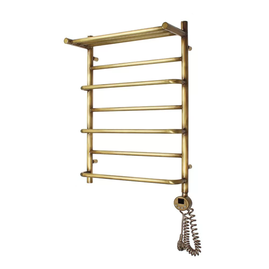 Полотенцесушитель электрический Domoterm Орфей с полкой П7 500x700 АБР ER, правый, античная бронза