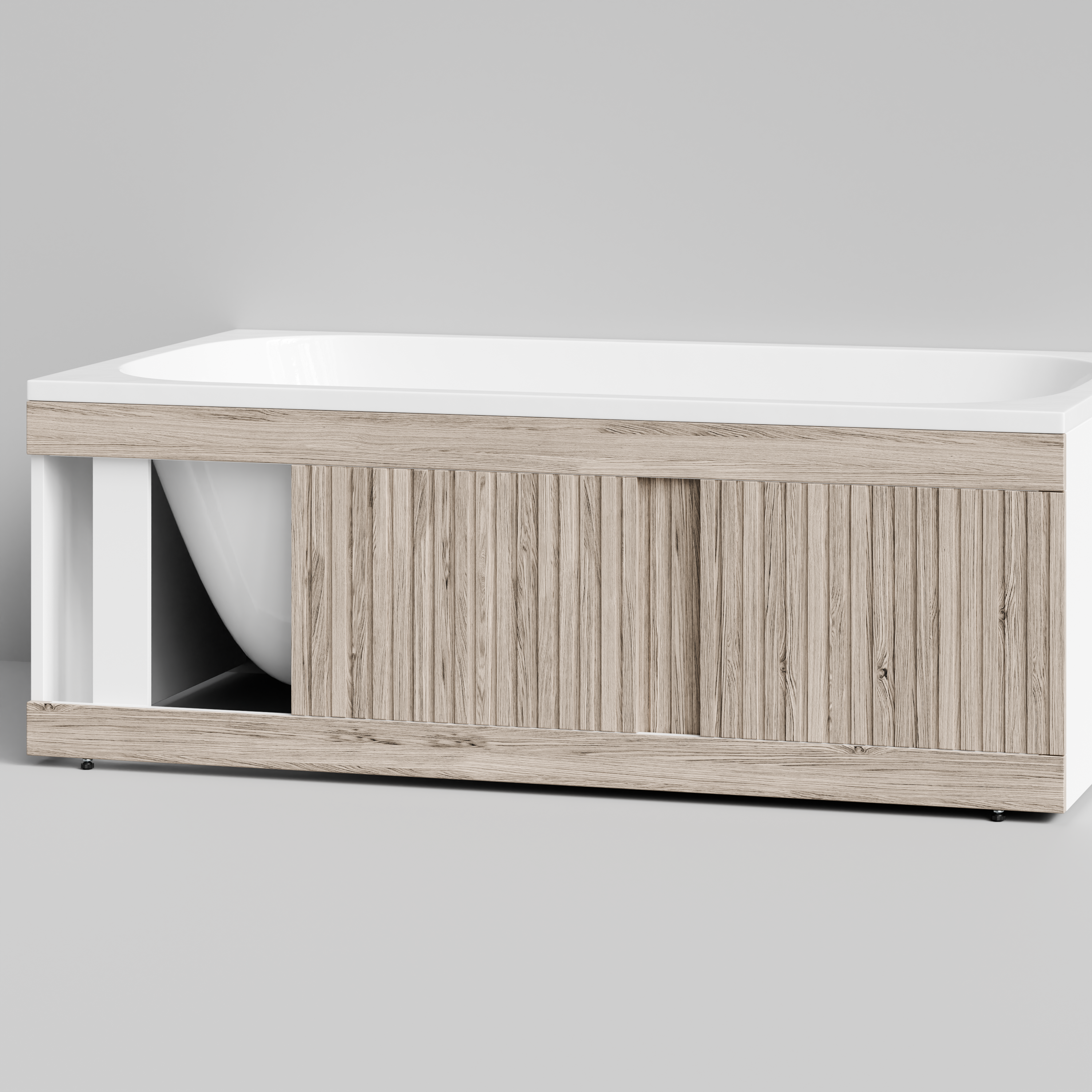 Экран под ванну Vod-ok Тач 150 раздвижной Дубослив ореховый светлый