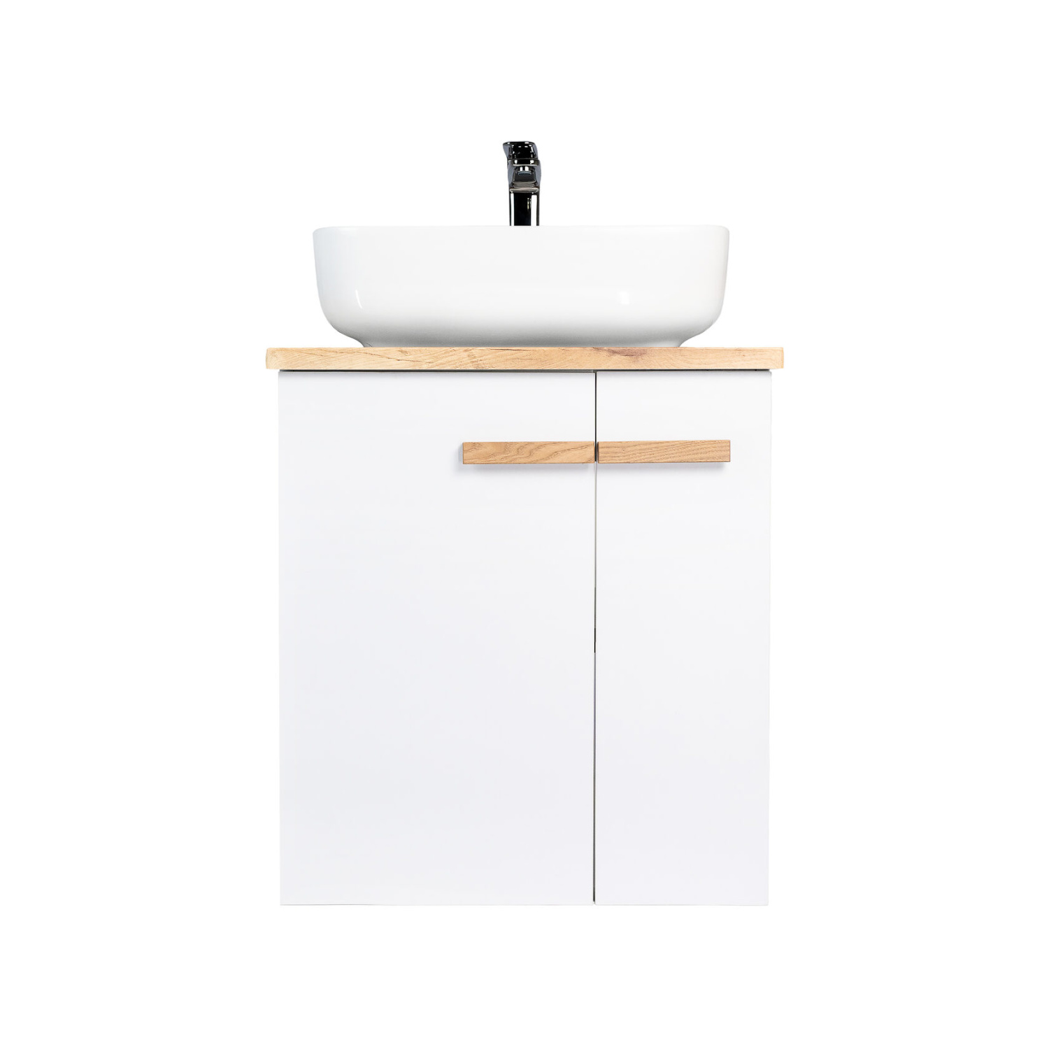 Тумба подвесная Viant Мюнхен 70 с раковиной Moduo 50, белый