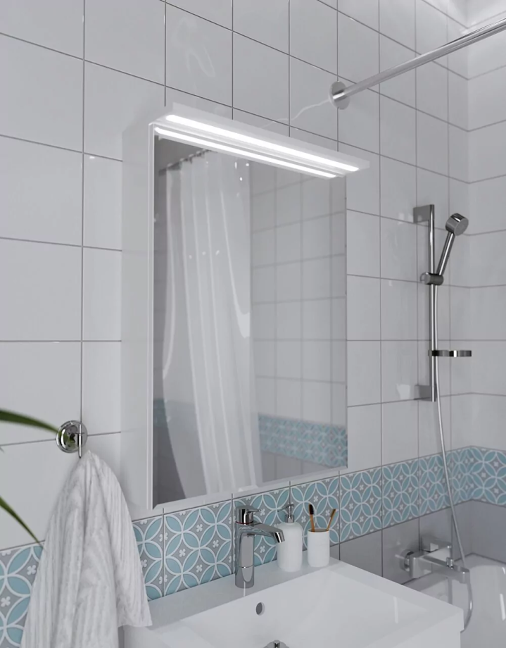 Зеркало-шкаф 1Marka Соната 60, свет, 1 дверь, белый