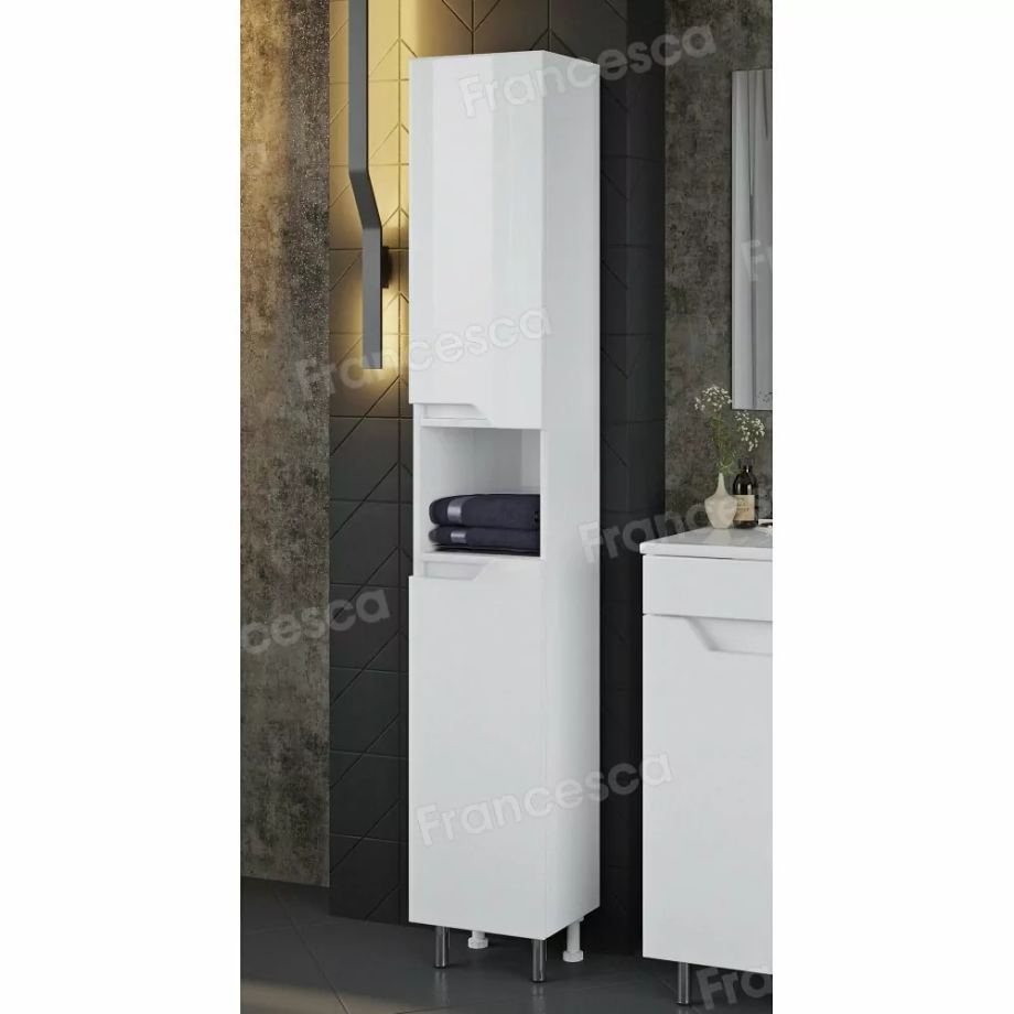 Пенал Венеция Неаполь 35 L/R напольный, белый глянец