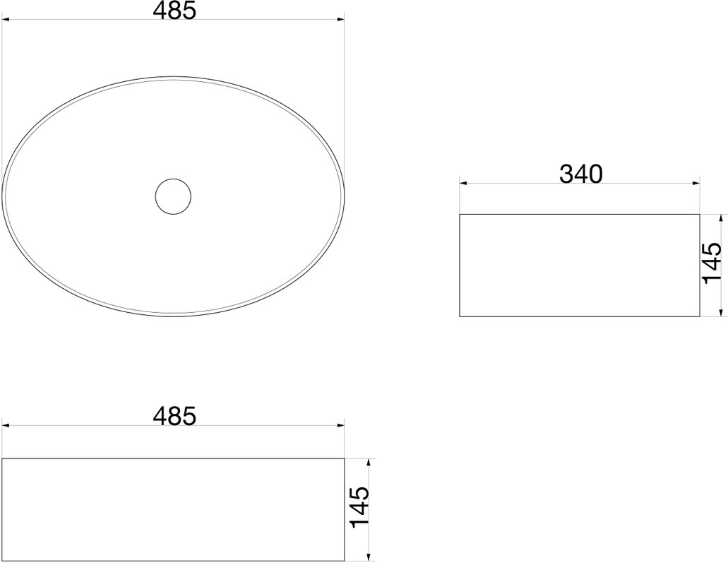 Раковина SantiLine SL-1075 накладная, белая