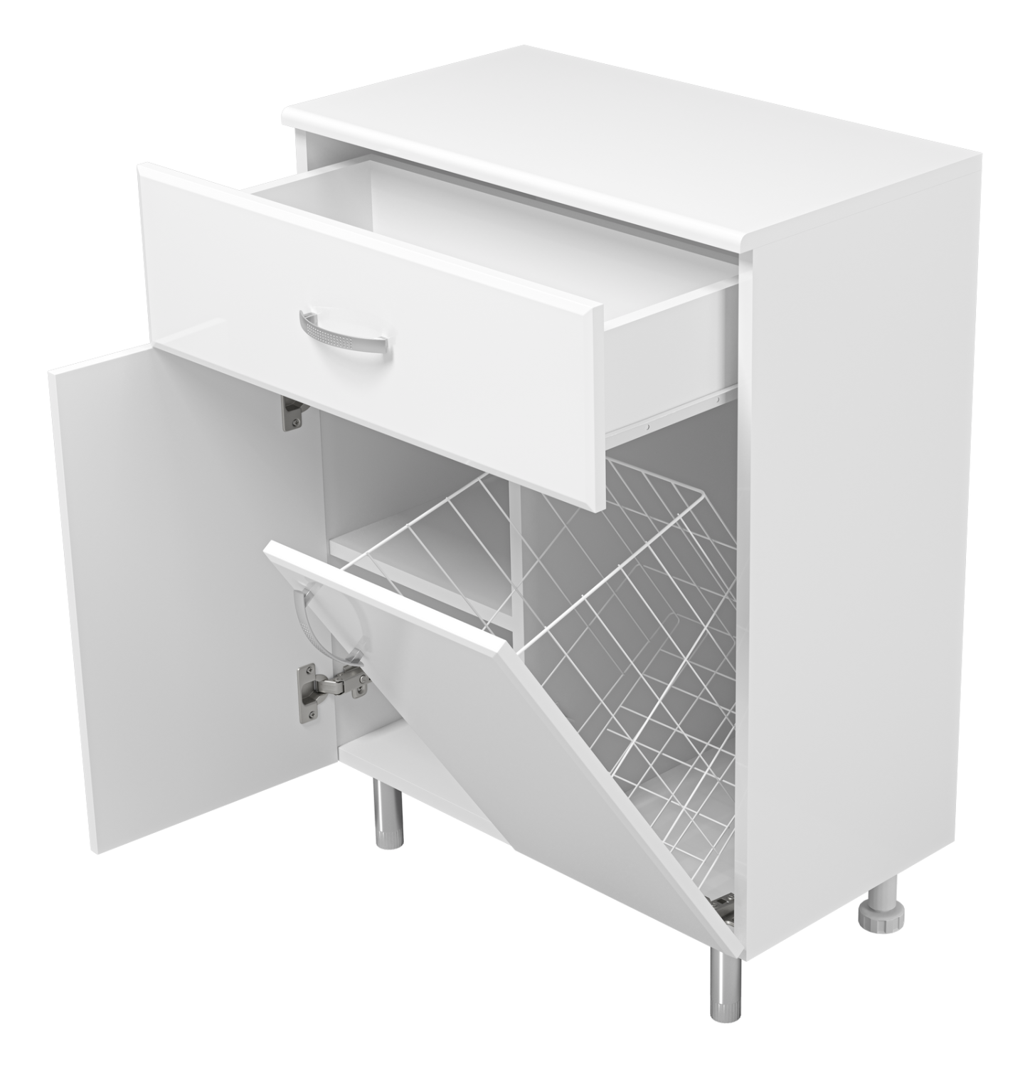 Тумба-комод Misty Люси 60 с корзиной, белый