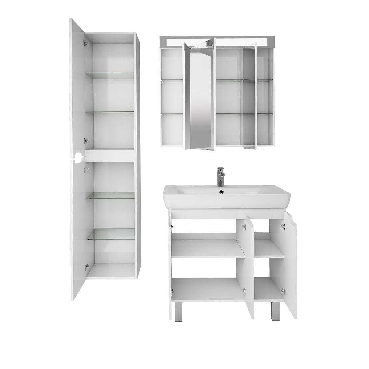 Тумба с раковиной напольная Dreja Q Plus (D) 80 см, белый