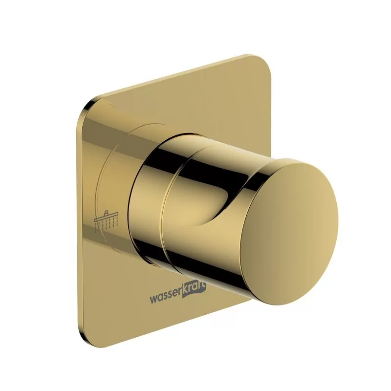 Переключатель WasserKraft A277 на 2 выхода, встраиваемый, глянцевое золото