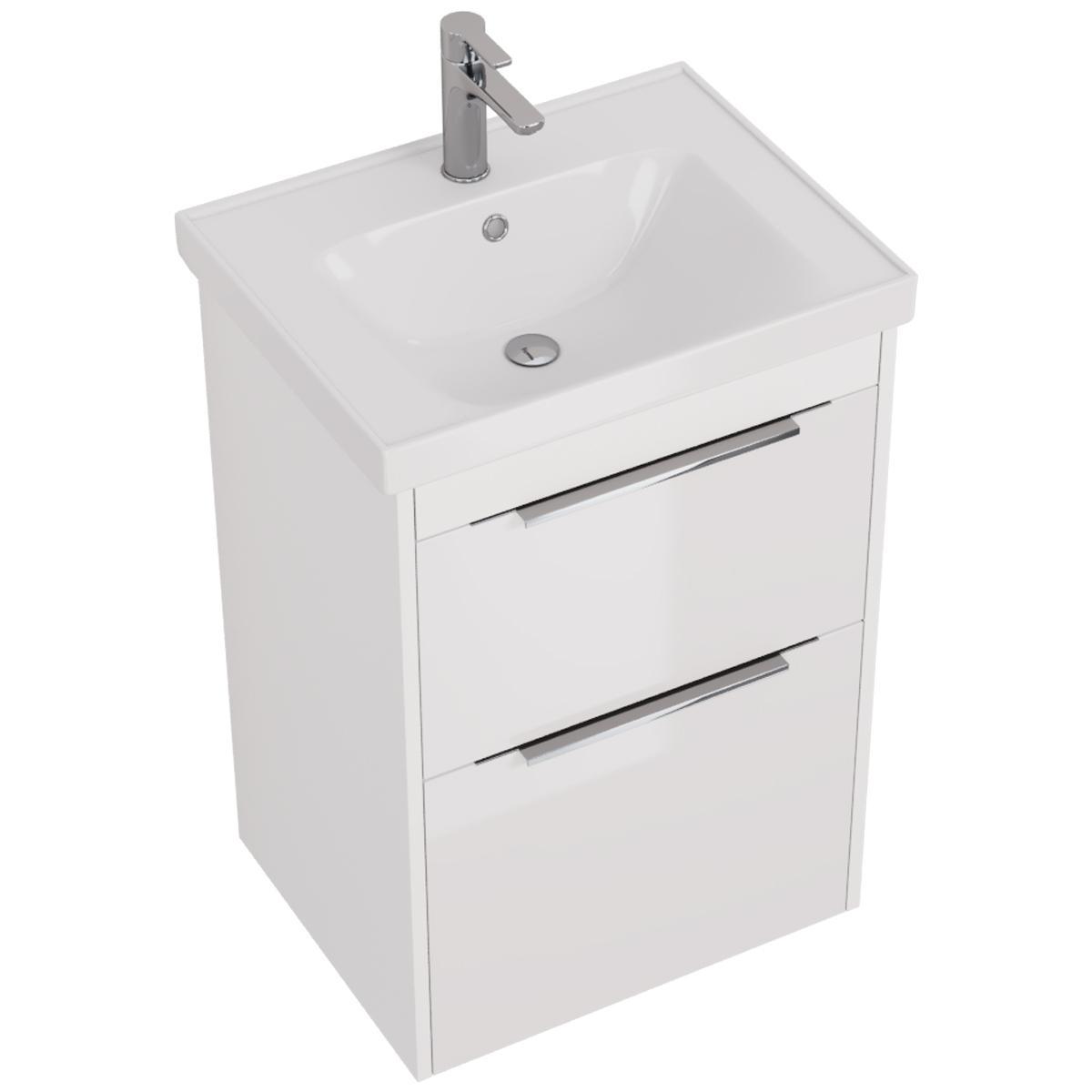 Тумба с раковиной подвесная Dreja Prime 60 см, белый