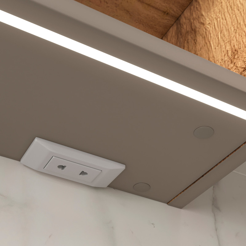 Зеркало-шкаф EQUIL Gleam 80 подвесной, 2 дв, амарок /дуб вотан/дуб вотан