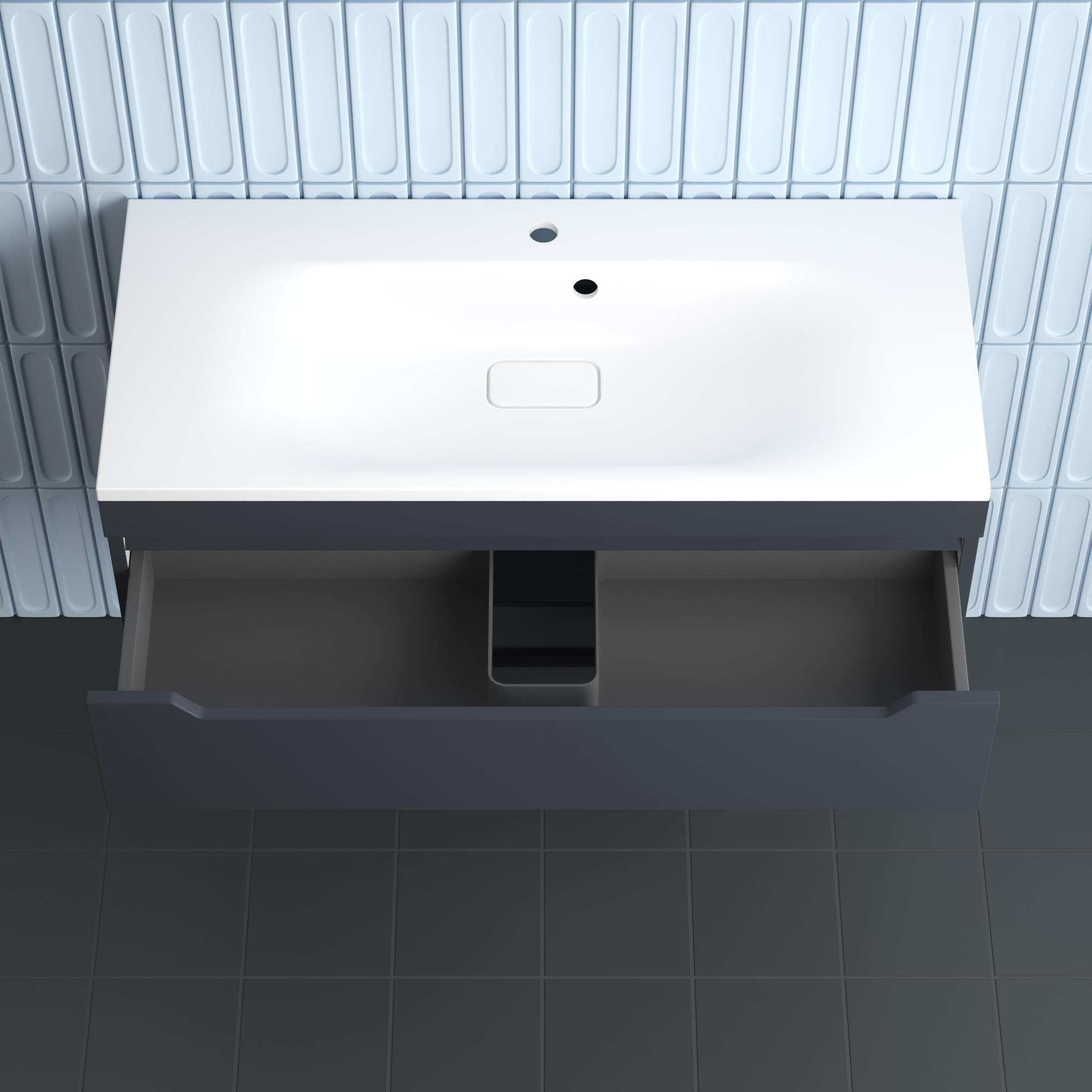 Тумба подвесная Style Line Остин 100 с раковиной Фортуна 100 белый, графит