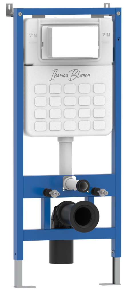 Комплект 3в1 IBERICA BLANCA инсталляция SILENCIO, унитаз BILBAO ALTO белый, кнопка смыва INOX-S хром матовый (IB001.BLA.234.1601)