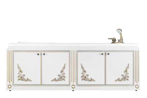 Экран под ванну Vod-ok Elite Кармен 150 распашной белый, патина золото, серебро