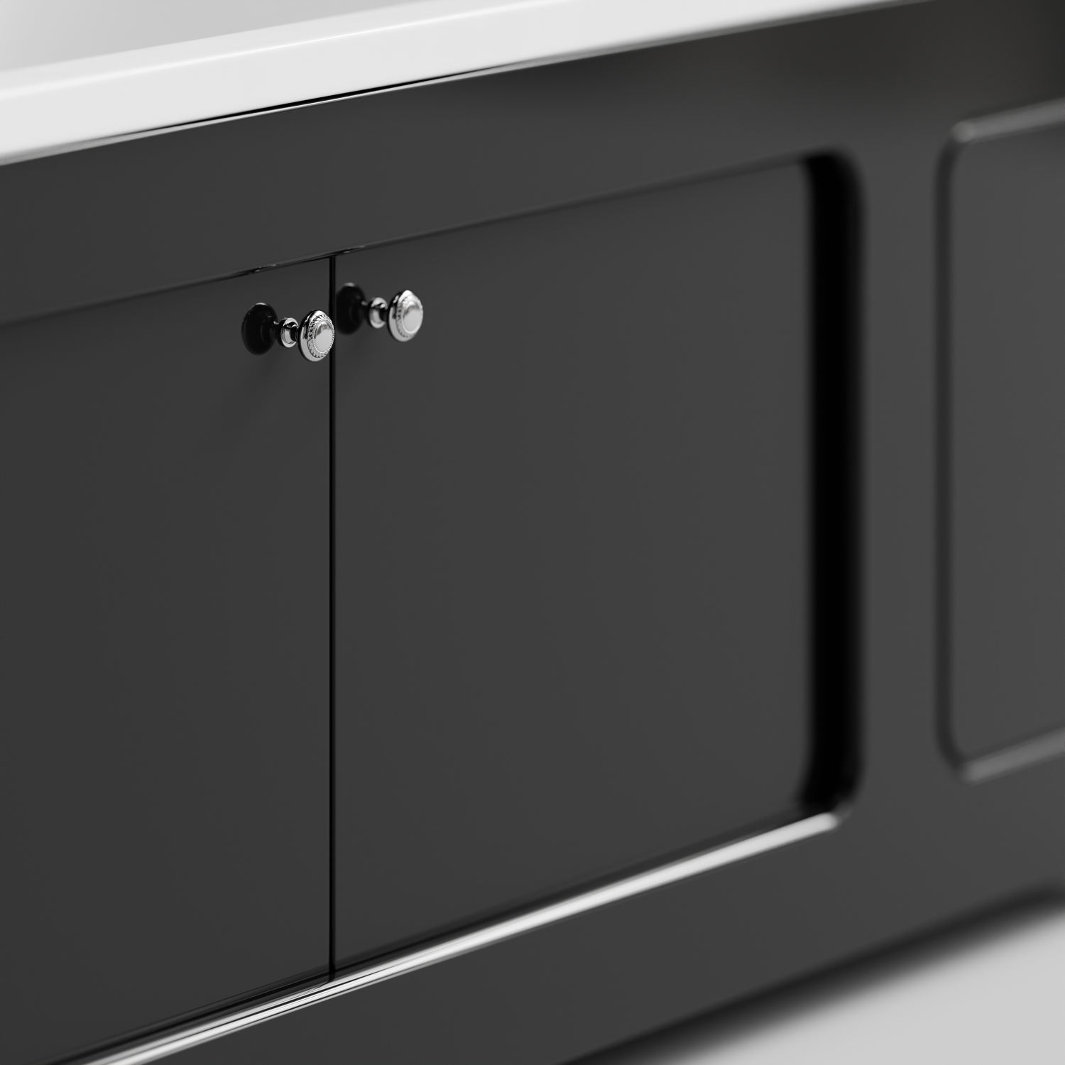 Экран под ванну Vod-ok Лидер 170 раздвижной Черный глянец