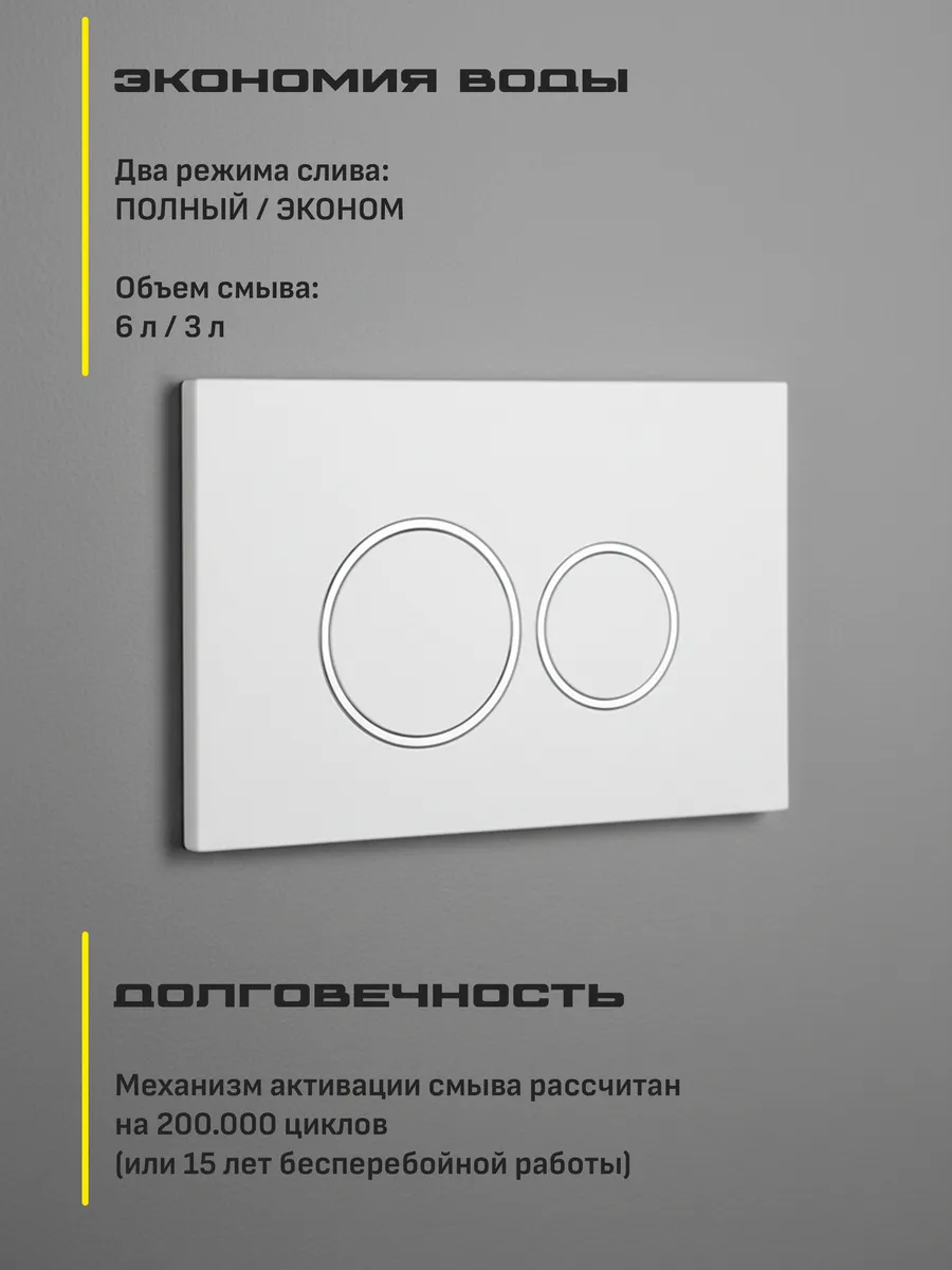 Инсталляция для унитаза с кнопкой для смыва Grocenberg GS3050-KP3090W белый глянец от магазина Vanna-Vanna.ru!