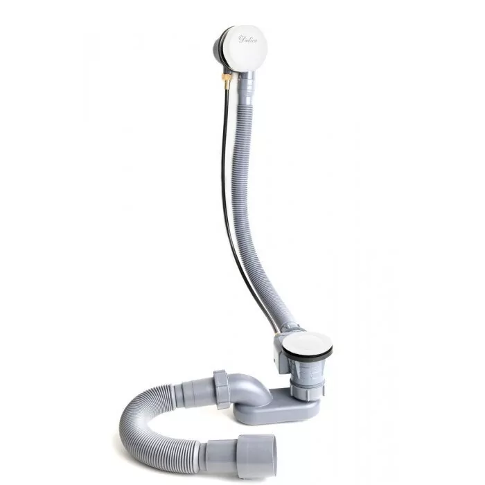 Слив-перелив для ванны полуавтомат Delice DLR000017 Белый глянец