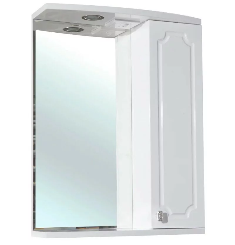 Зеркало с шкафчиком Bellezza Кантри 55 R свет, белый