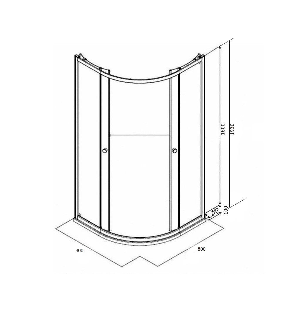 Душевой уголок Parly ZF81B с поддоном 80х80