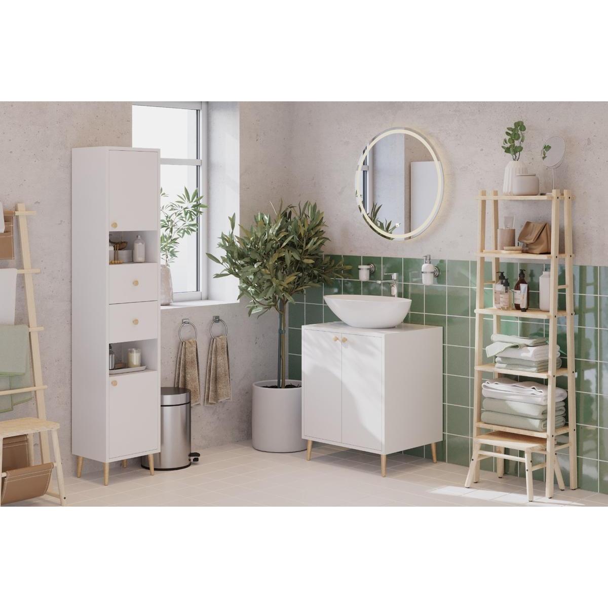 Тумба с раковиной напольная Dreja Luno 60 см, белый