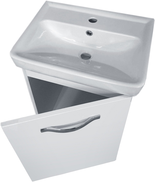 Тумба с раковиной подвесная Dreja Almi 50 см, белый