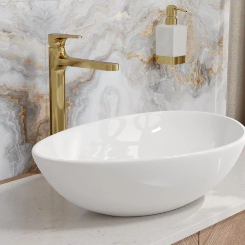 Смеситель для раковины WasserKraft Neckar 2103H глянцевое золото от магазина Vanna-Vanna.ru!