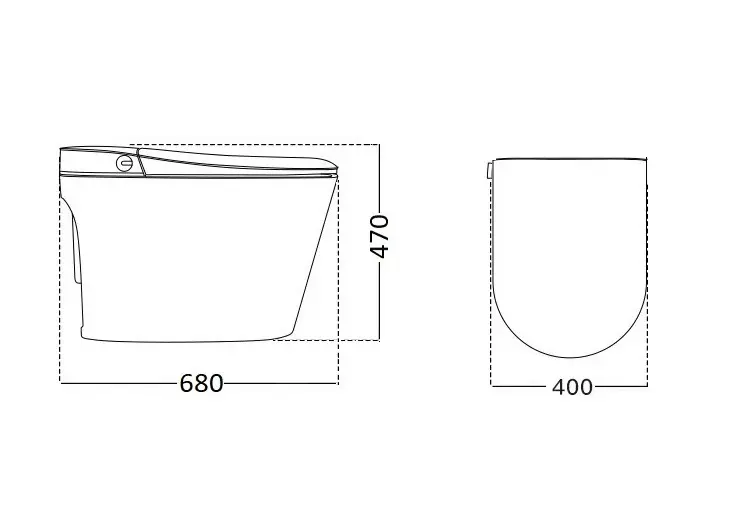 Унитаз Ceruttispa EZIO Smart CT11168 с дистанционным управлением (680x400x470), напольный, белый