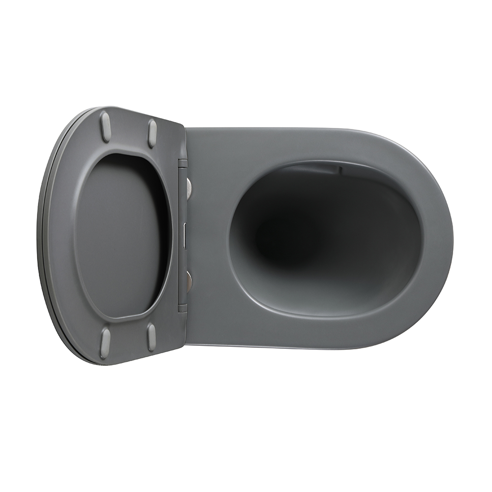 Унитаз подвесной Veconi Ento VEN-52TGR серый матовый