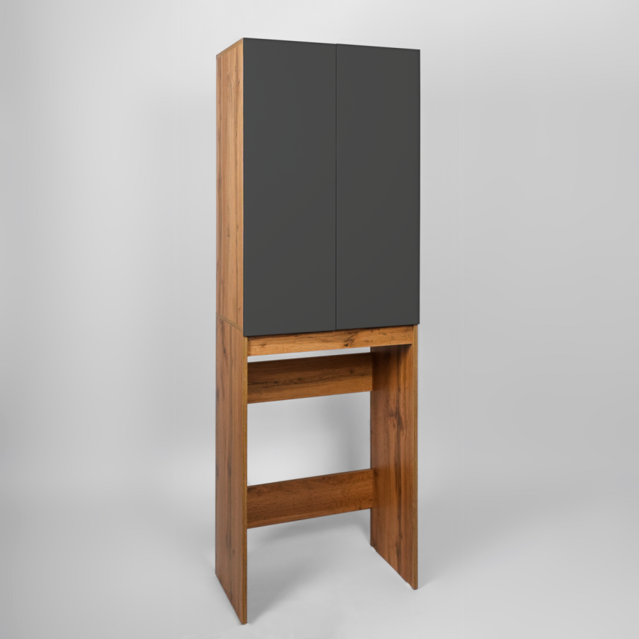 Пенал Viant Бостон 65 напольный, над стиральной машиной, графит/дуб вотан