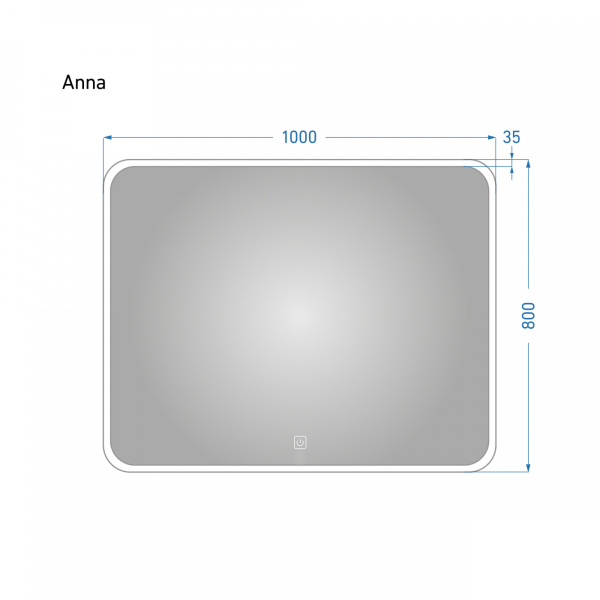 Зеркало Alavann Anna 100 свет, сенсор, антизапотевание, белый