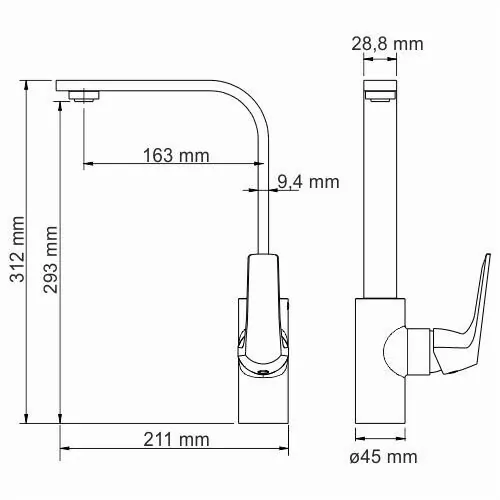 Смеситель для кухни WasserKraft Neime 1907 хром