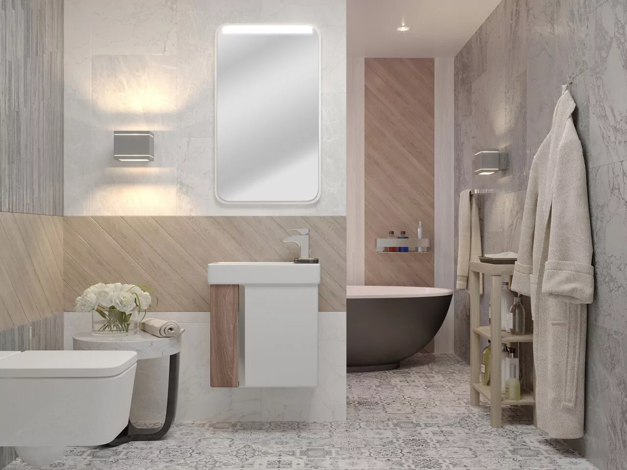 Зеркало Aquaton Вита 46 свет, белый