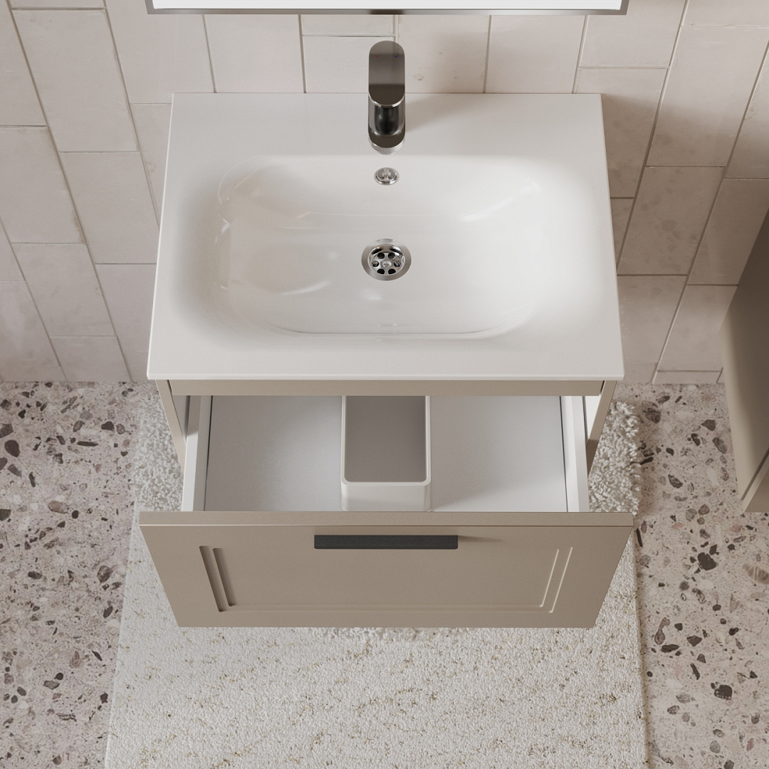 Тумба с раковиной подвесная (60 см) Terminus Classik CLA10601200501O, капучино