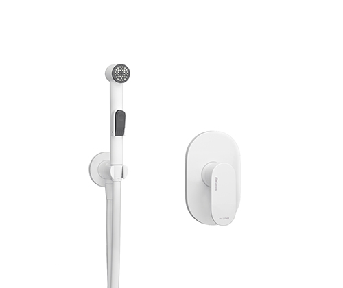 Смеситель с гигиеническим душем WasserKRAFT Mindel A85056 белый Soft-touch