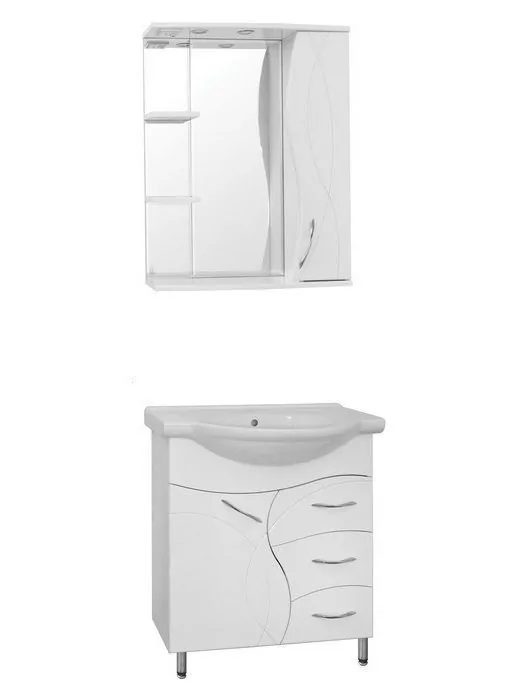 Мебель для ванной Style Line Амелия 75 комплект, напольный, белый