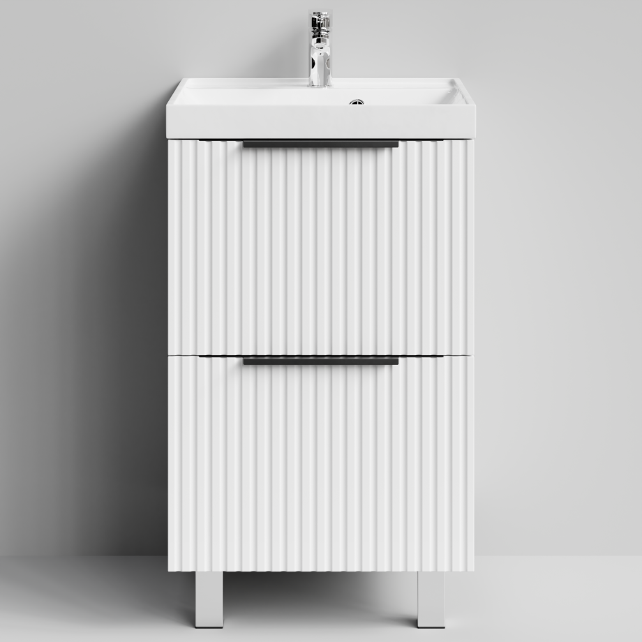 Тумба с раковиной Vod-ok Дольче 50 2 ящика, напольная, белая + 13 цветов