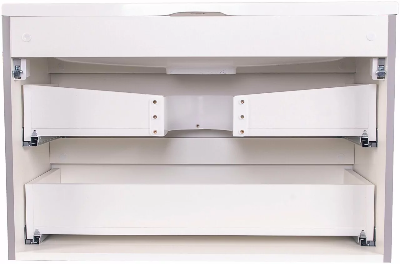 Тумба с раковиной Style Line Бергамо мини 90 Люкс, подвесная, антискрейч, серый матовый