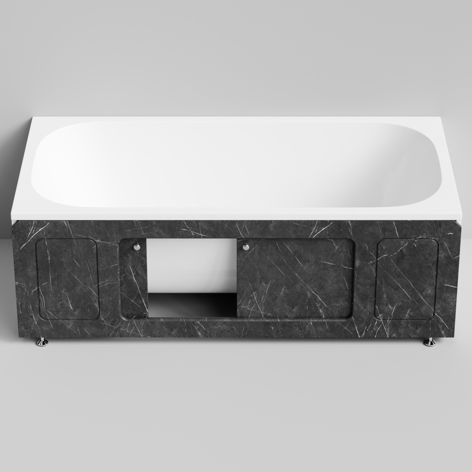 Экран под ванну Vod-ok Лидер 170 раздвижной Мрамор Графит софт тач