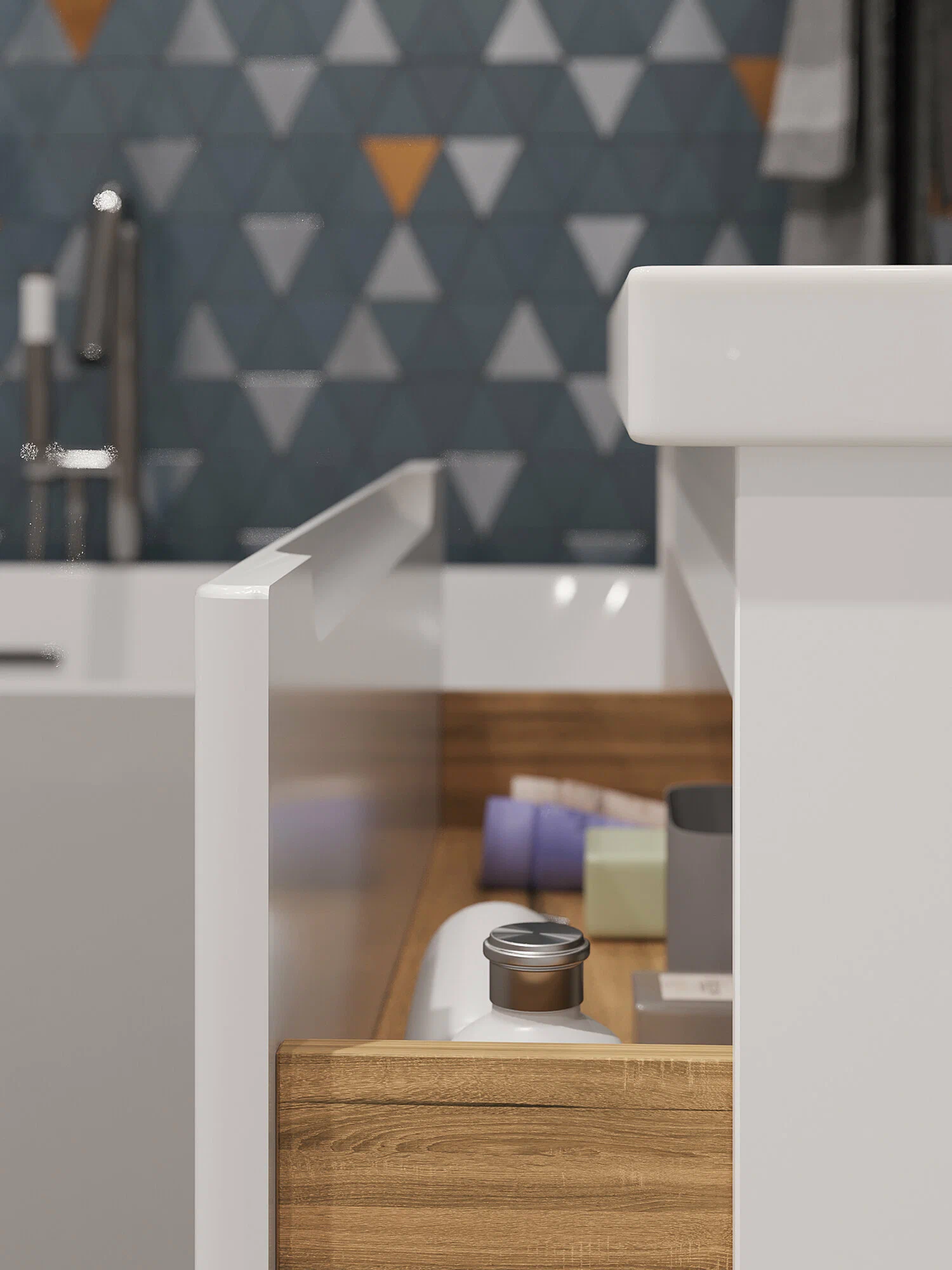 Тумба напольная SanStar Riana 60 с раковиной Грейс 60, белая