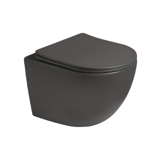 Унитаз SantiLine SL-5005T-DG подвесной, с микролифтом, темно-серый матовый