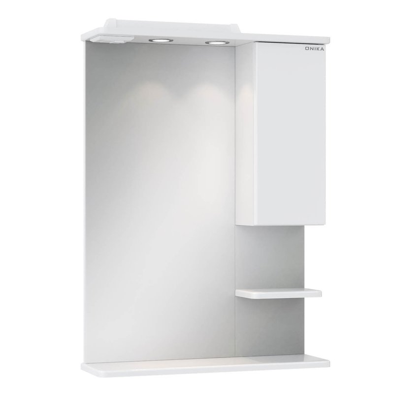 Зеркало со шкафчиком Onika Элита 60.01 R свет, белый