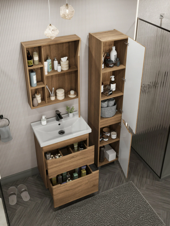 Тумба напольная SanStar Diva 50 с раковиной Como 50, Gold Craft