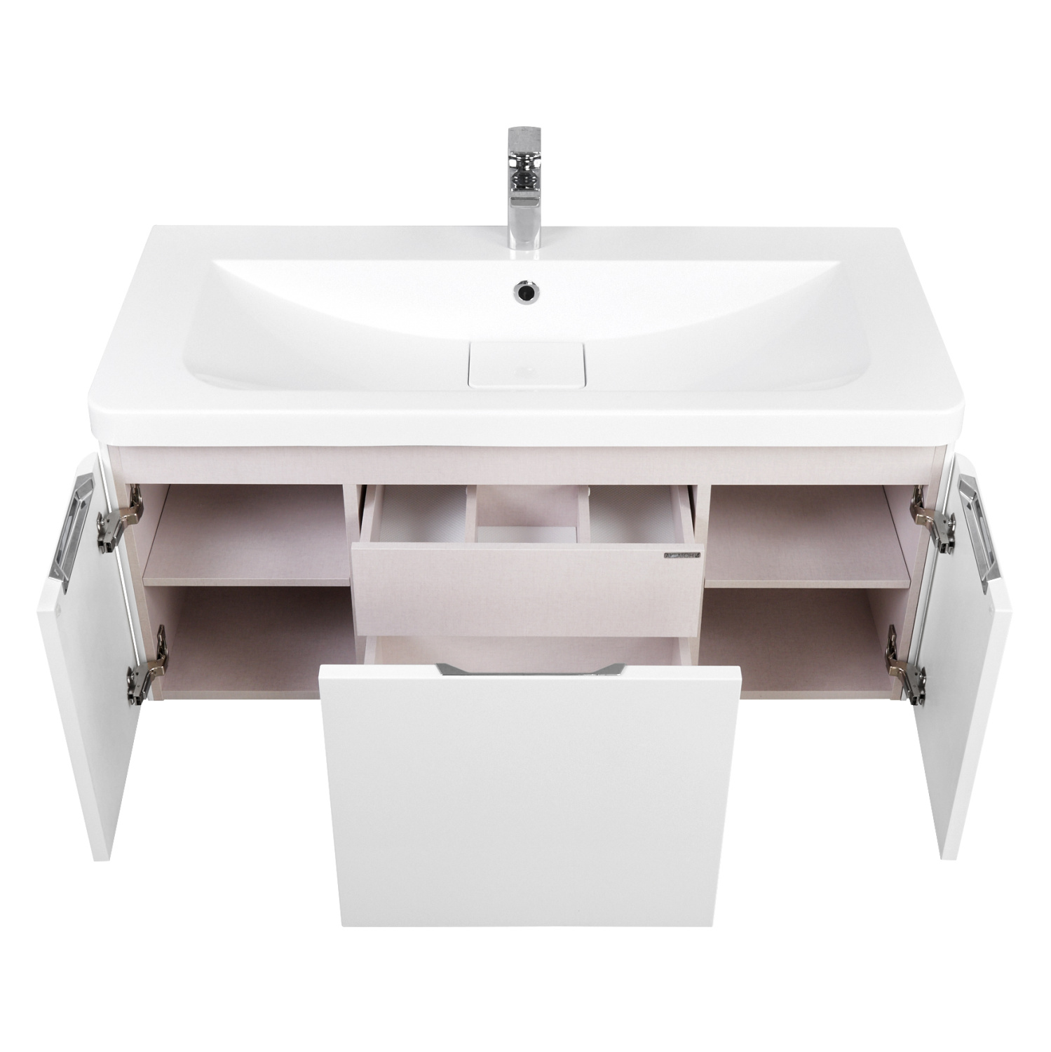 Тумба Aquaton Шерилл 105 с раковиной Шерилл 105 подвесная, белый