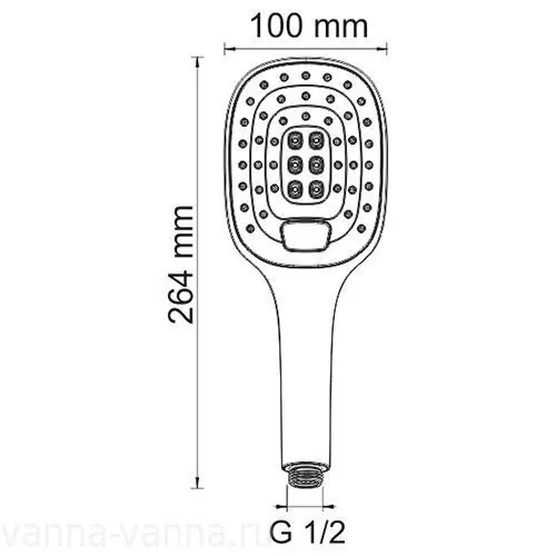 Лейка душевая WasserKraft A062 хром, 3 режима