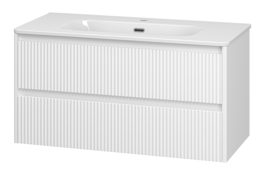 Тумба с раковиной Brevita Riva 100 подвесная, белый