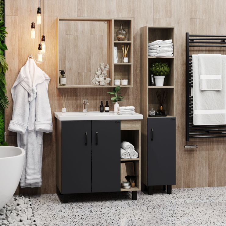 Зеркало-шкаф Onika Тимбер 90 дуб сонома