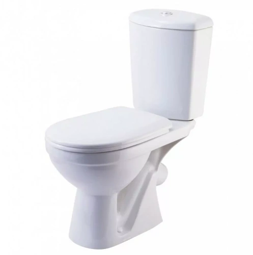 Унитаз Rosa Комфорт напольный, компакт, с косым выпуском, белый от магазина Vanna-Vanna.ru!