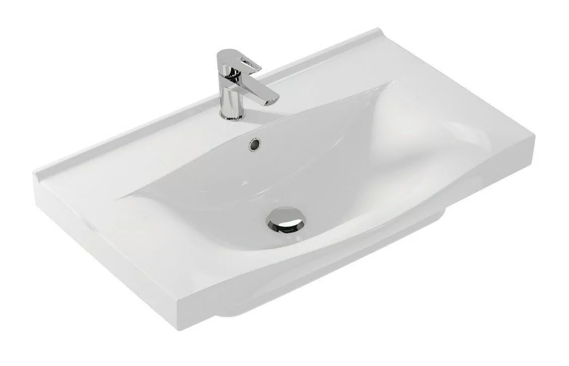 Тумба c раковиной Bellezza Санриса 80 напольная, 2 ящика, белая