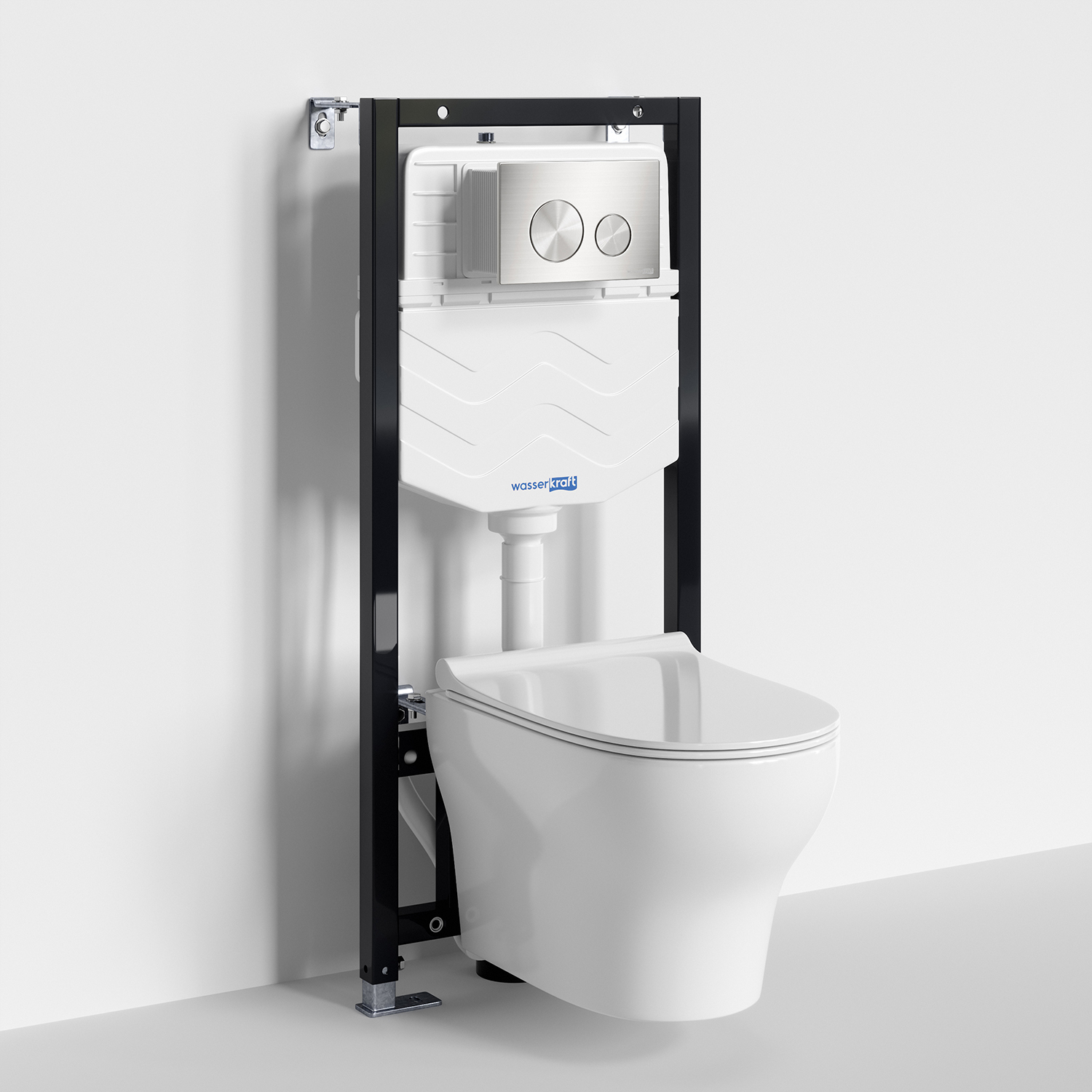 Унитаз подвесной WasserKRAFT 10TLT.010.ME.BN02.H001 с инсталляцией и кнопкой, белый