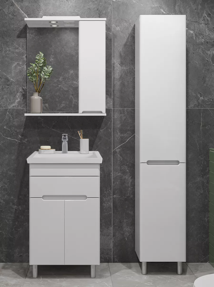 Тумба напольная SanStar Модена 50 с раковиной Como 50, белая