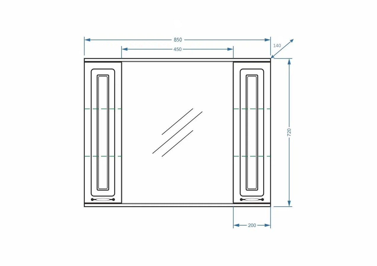 Зеркало-шкаф Stella Polar Кармела 85/С, ольха белый